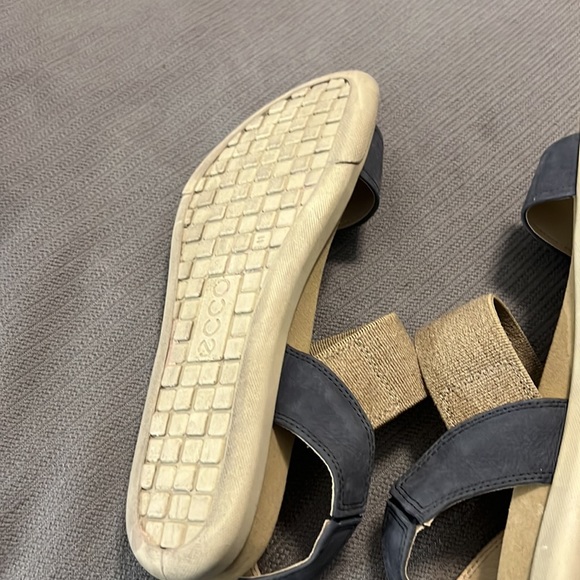 Ecco blue leather sandals with straps size 41/10 comfortable wide strap - Picture 4 of 11